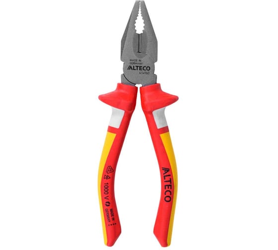 Изображение товара Плоскогубцы комбинированные диэлектрические ALTECO VDE 160 мм, 3К рукоятка Industrial 0101-VDE-160-X 96875