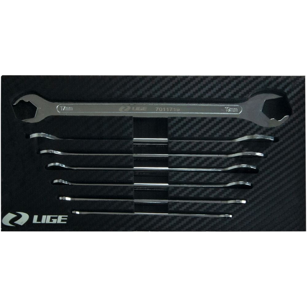 Изображение товара Набор ключей рожковых с профилем LIGE Ratchet drive прямых 7пр., в ложементе LG-S70107 370501