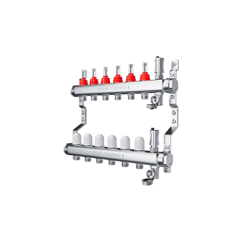 Изображение товара Коллектор Royal Thermo нерж. в сборе 1 ВР-3/4 НР с расходомерами