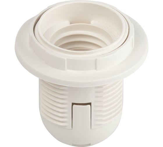 Изображение товара Патрон Е27 с кольцом ЭРА пластик, белый, без наклейки, групповая упаковка 50 шт Б0069199