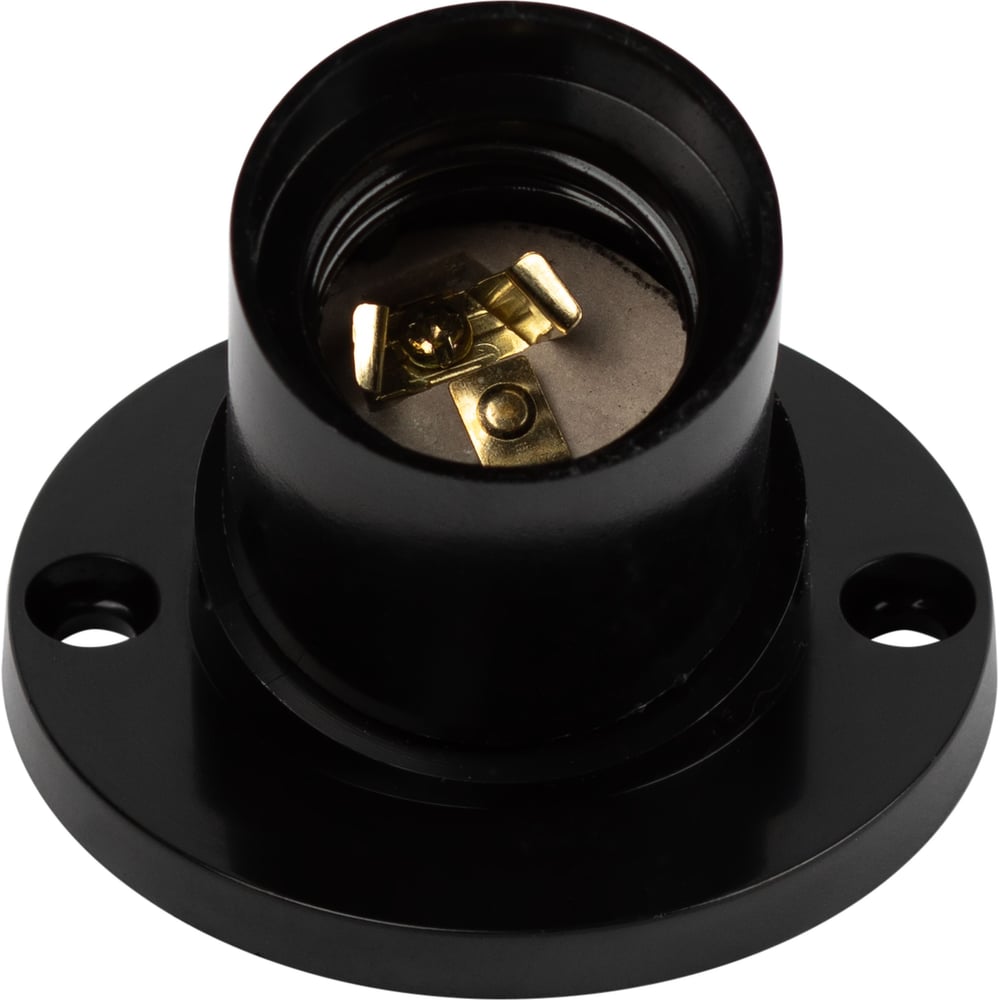 Изображение товара Патрон Е27 настенный ЭРА бакелит черный групповая упаковка 50 шт