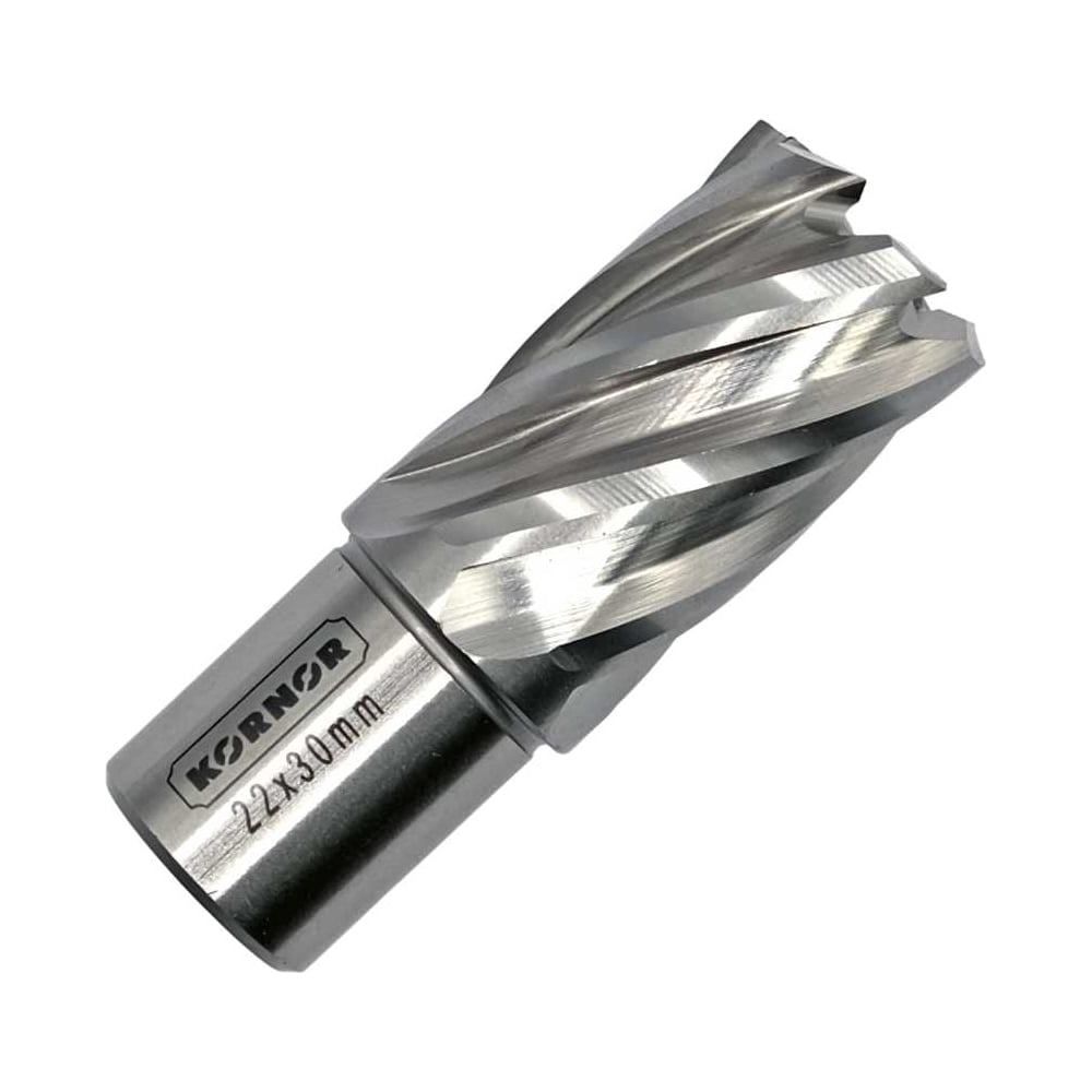 Изображение товара Корончатое сверло KORNOR HSS weldon 19 22х30 для точного сверления металла