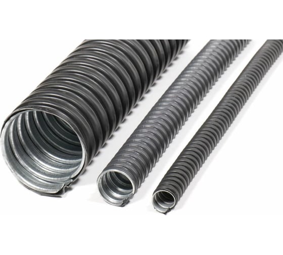 Изображение товара Металлорукав в ПВХ-изоляции ГОФРОМАТИК Р3-ЦП нг LS 75 (10 метров/упаковка) черный zeta44612