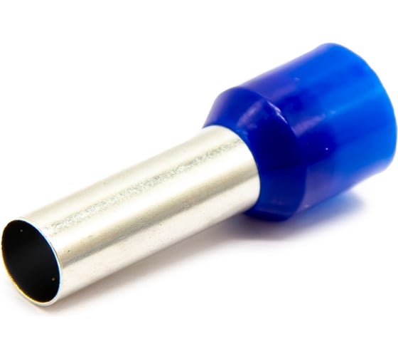 Изображение товара Наконечник медный луженый ЮМП ЭЛЕКТРО НШВИ 16-18, изол. РА, синий, втулочный изолированный, 100 шт. elcCEFI-PA-16-18-BL