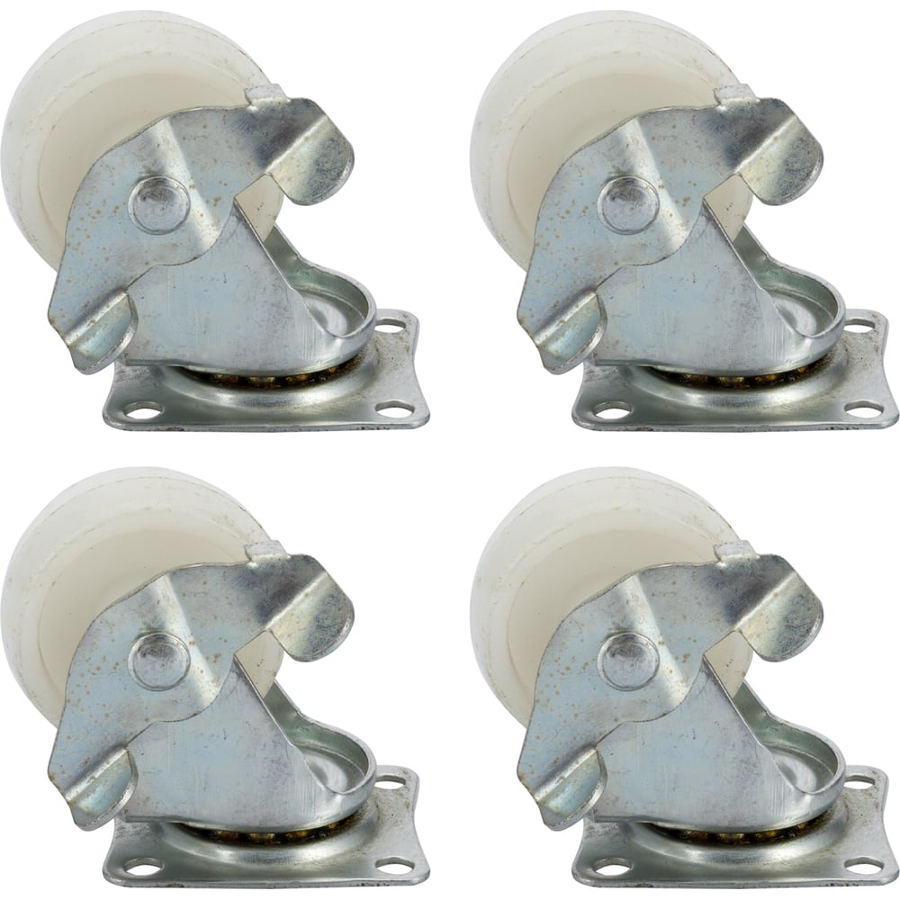 Изображение товара Набор колес Caster 4шт./38мм полиамидные, поворотные с тормозом 25038P-Н