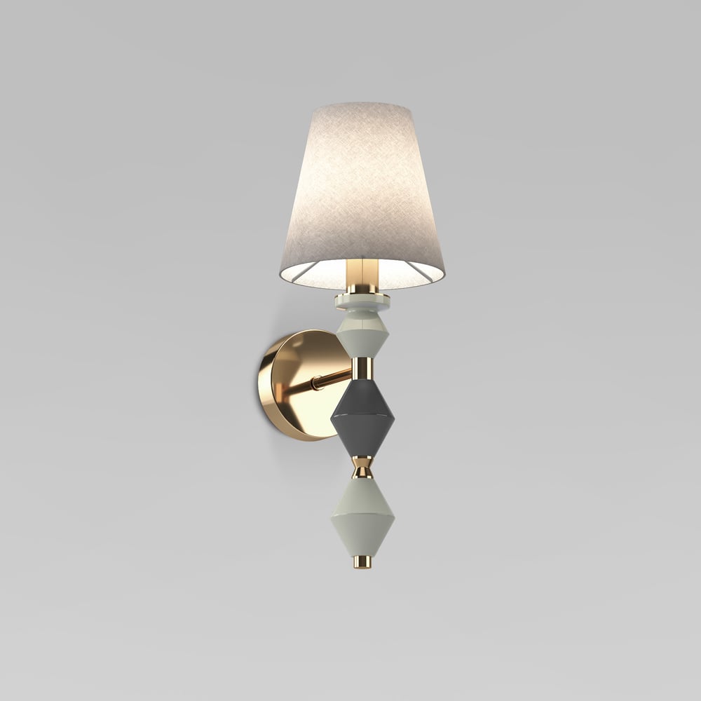 Изображение товара Настенный светильник Eurosvet Olaria 103012 с керамическим декором латунь серый