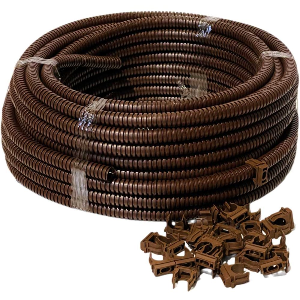 Изображение товара Гофрированная труба KOPOS Монофлекс d25 мм 1425 Венге ПВХ легкая