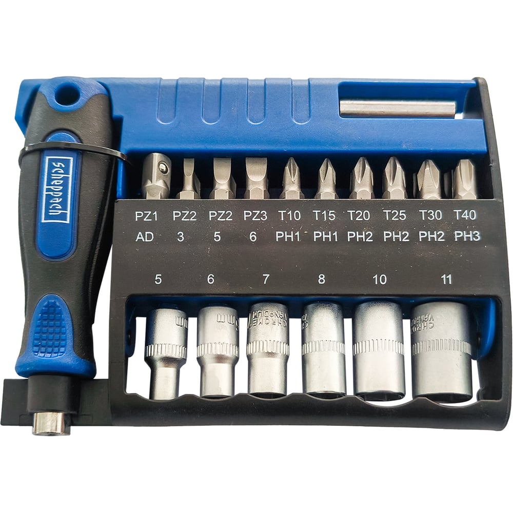 Изображение товара Набор инструментов Scheppach 28 предметов с битами и насадками 1/4 Sch-HW-S21