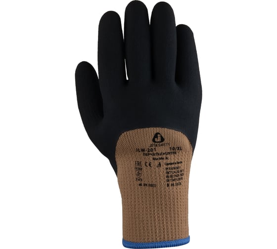 Изображение товара Перчатки утепленные Jeta Safety (120 пар) с губчатым латексным покрытием на 3/4, JLW-201, р.9/L, JLW-201-box-L