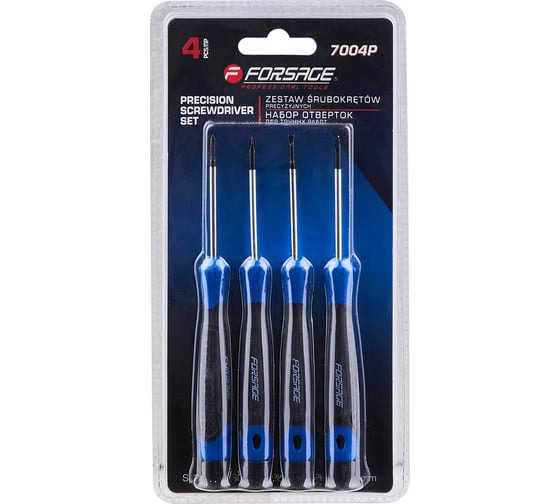 Изображение товара Отвертки для точных работ Forsage набор 4пр. F-7004P(65963)