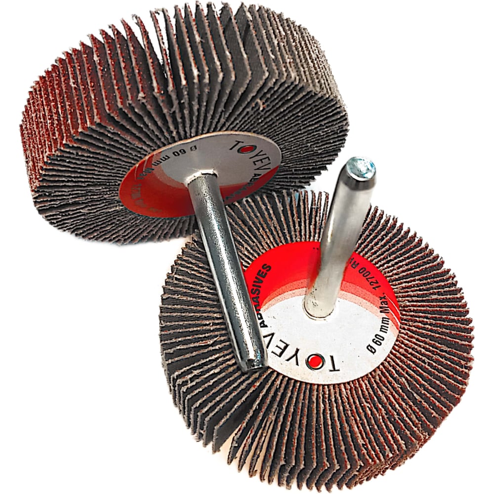 Изображение товара Лепестковая шлифовальная щетка на шпинделе TOYEV SZM AOx 60х15х6 P60 2шт упак Оксид алюминия 101282