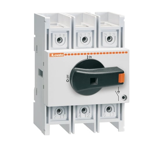 Изображение товара Разъединитель Lovato Electric 3P 63A, на дверь, прямой установки GA063A