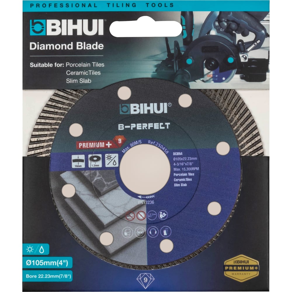 Изображение товара Диск алмазный BIHUI SUPER THIN TURBO 105x22.23мм для камня и керамогранита