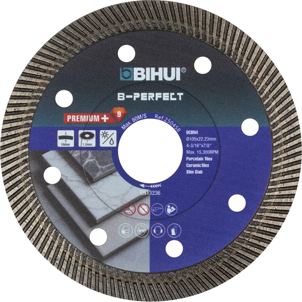 Изображение товара Диск алмазный SUPER THIN TURBO, 105х1,1мм BIHUI DCBN4