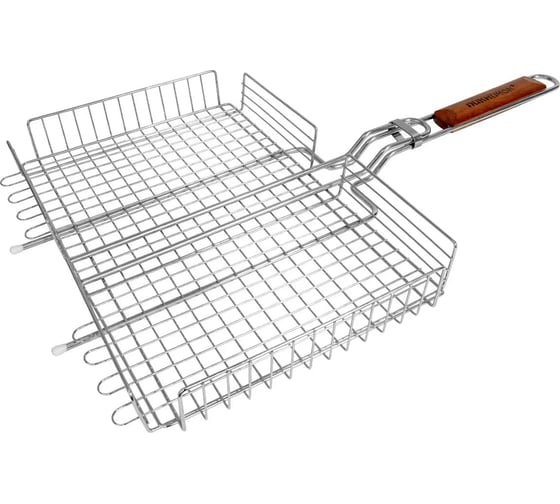 Изображение товара Большая решетка для барбекю Пикничок Русская глубокая, 400x260x50 мм 401-974