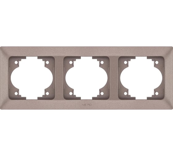 Изображение товара Горизонтальная 3-местная рамка NE-AD Aras, Мокка, 93-25-17