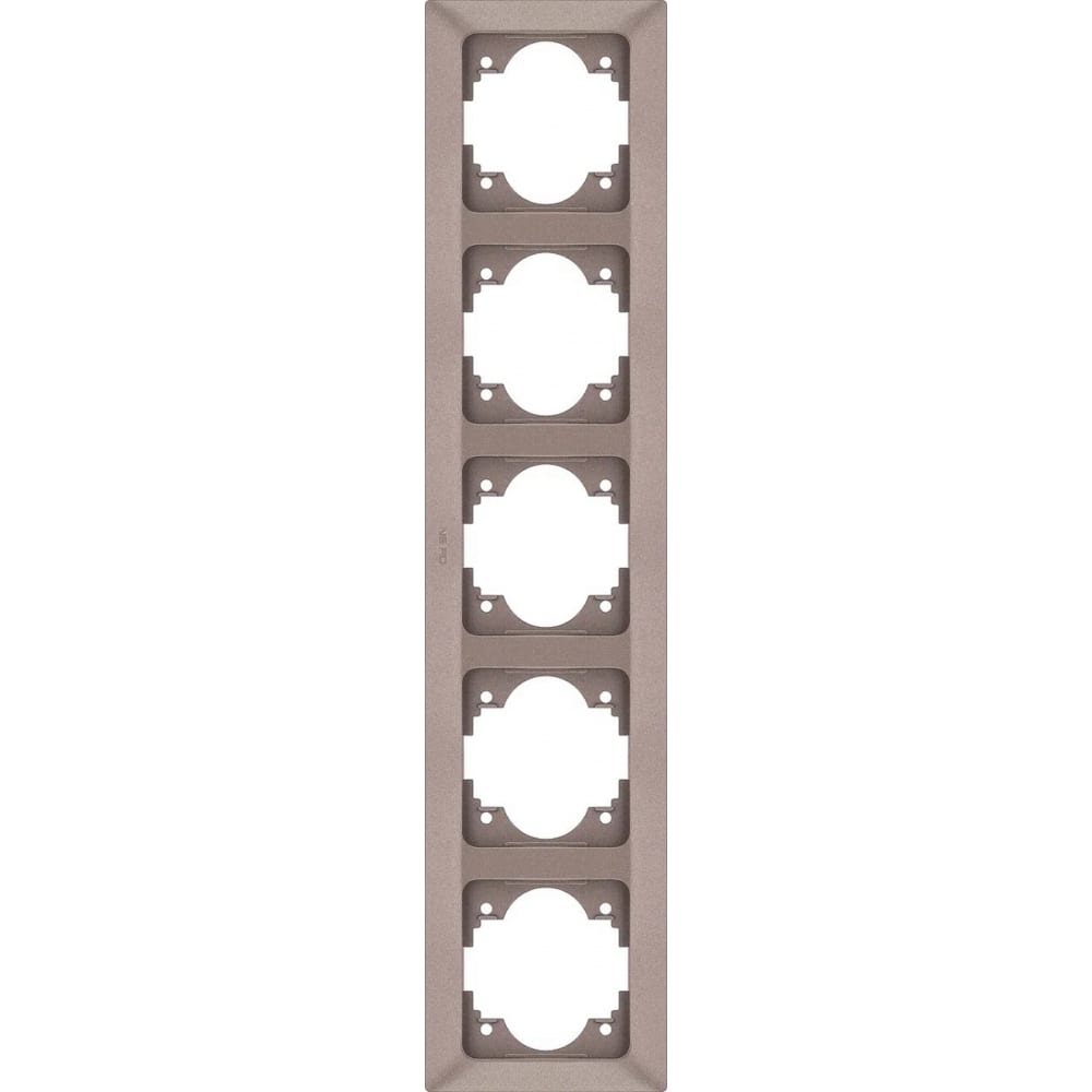 Вертикальная пятиместная рамка NE-AD, цвет мокко