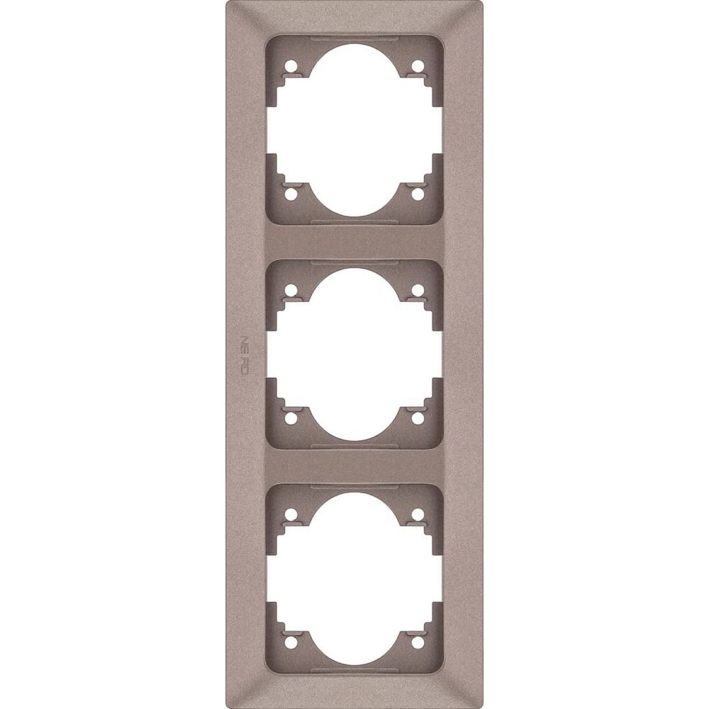 Вертикальная трехместная рамка NE-AD, цвет мокко