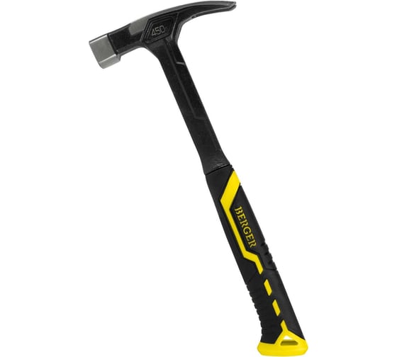 Изображение товара Молоток-гвоздодер Berger BG цельнокованый 450 г., магнит, 3-компонентная рукоятка,BG1527