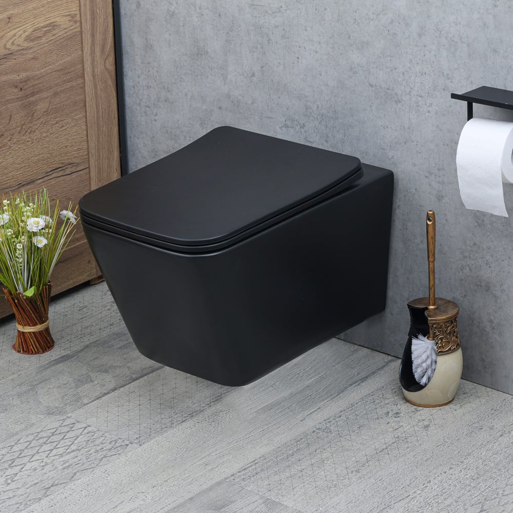 Изображение товара MELANA MLN 310304MB Подвесной безободковый матовый черный унитаз