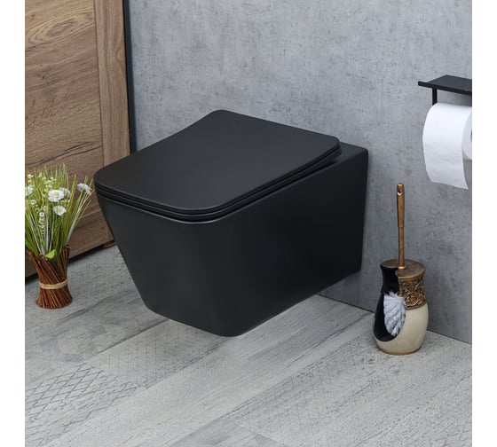 Изображение товара Унитаз подвесной безободковый MELANA MLN- матовый черный 310304MB