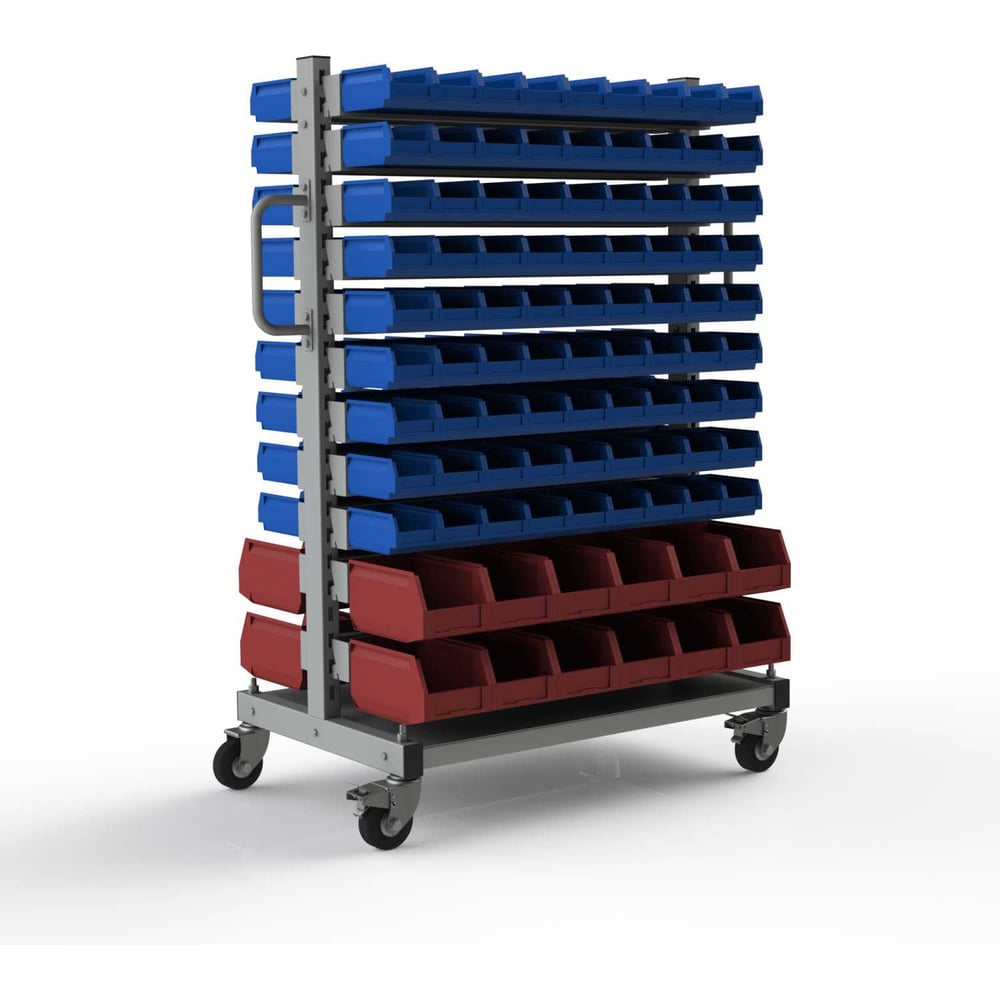 Изображение товара Мобильный стеллаж с ящиками МеталлКарт 203 двухсторонний напольный