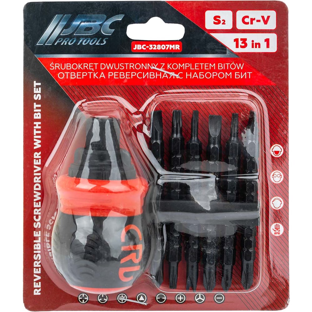 Изображение товара Отвертка реверсивная в комплекте с битами, набор JBC JBC-32807MR(62172)