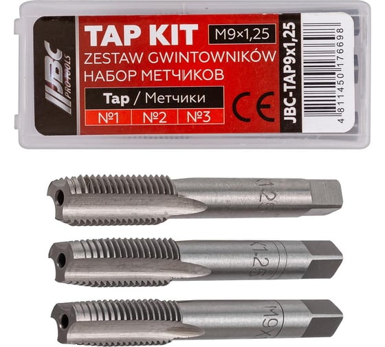 Изображение товара Метчик JBC M9x1,25, 3шт JBC-TAP9x1,25(64882)