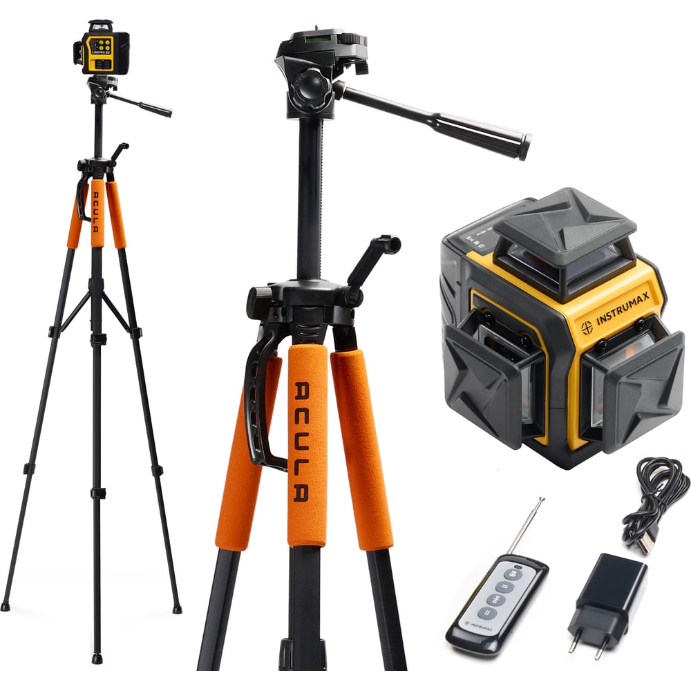 Изображение товара Профессиональный лазерный уровень INSTRUMAX LINEPRO 3D BAZA SET + Штатив