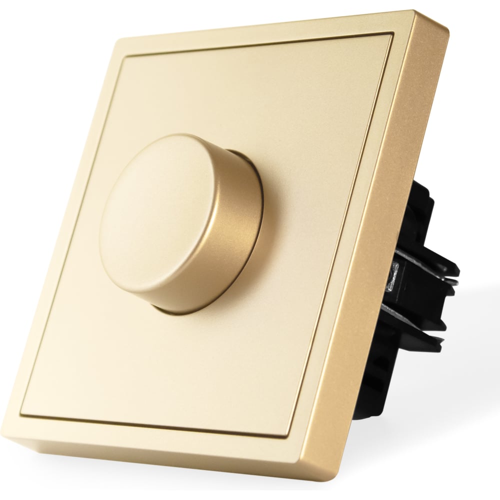 Изображение товара Диммер Vell золотой, механический поворотный, с тонкой пластиковой рамкой {GD-1D-Grand} 1394936