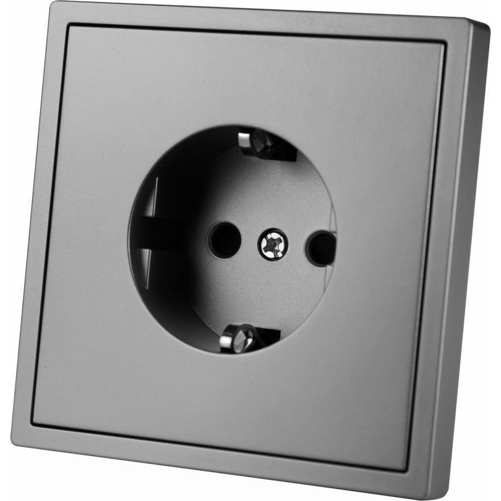 Изображение товара Розетка Vell серая, электрическая, 1 пост, с тонкой пластиковой рамкой {GY1P-EU-Grand} 1394919