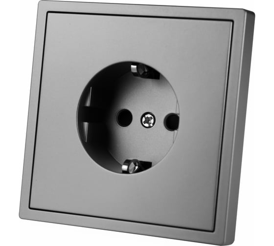 Изображение товара Розетка Vell серая, электрическая, 1 пост, с тонкой пластиковой рамкой {GY1P-EU-Grand} 1394919