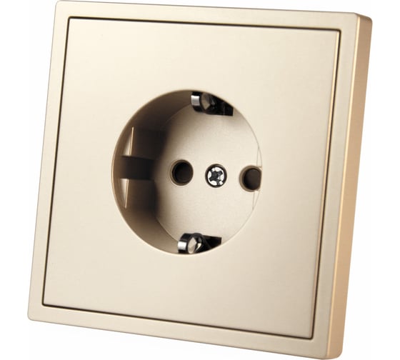 Изображение товара Розетка Vell золотая, электрическая, 1 пост, с тонкой пластиковой рамкой {GD1P-EU-Grand} 1394920