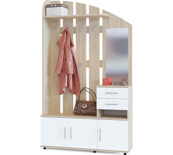 Изображение товара Прихожая СОКОЛ дуб сонома/белый ВШ-2.2 ШОВШ22дсб