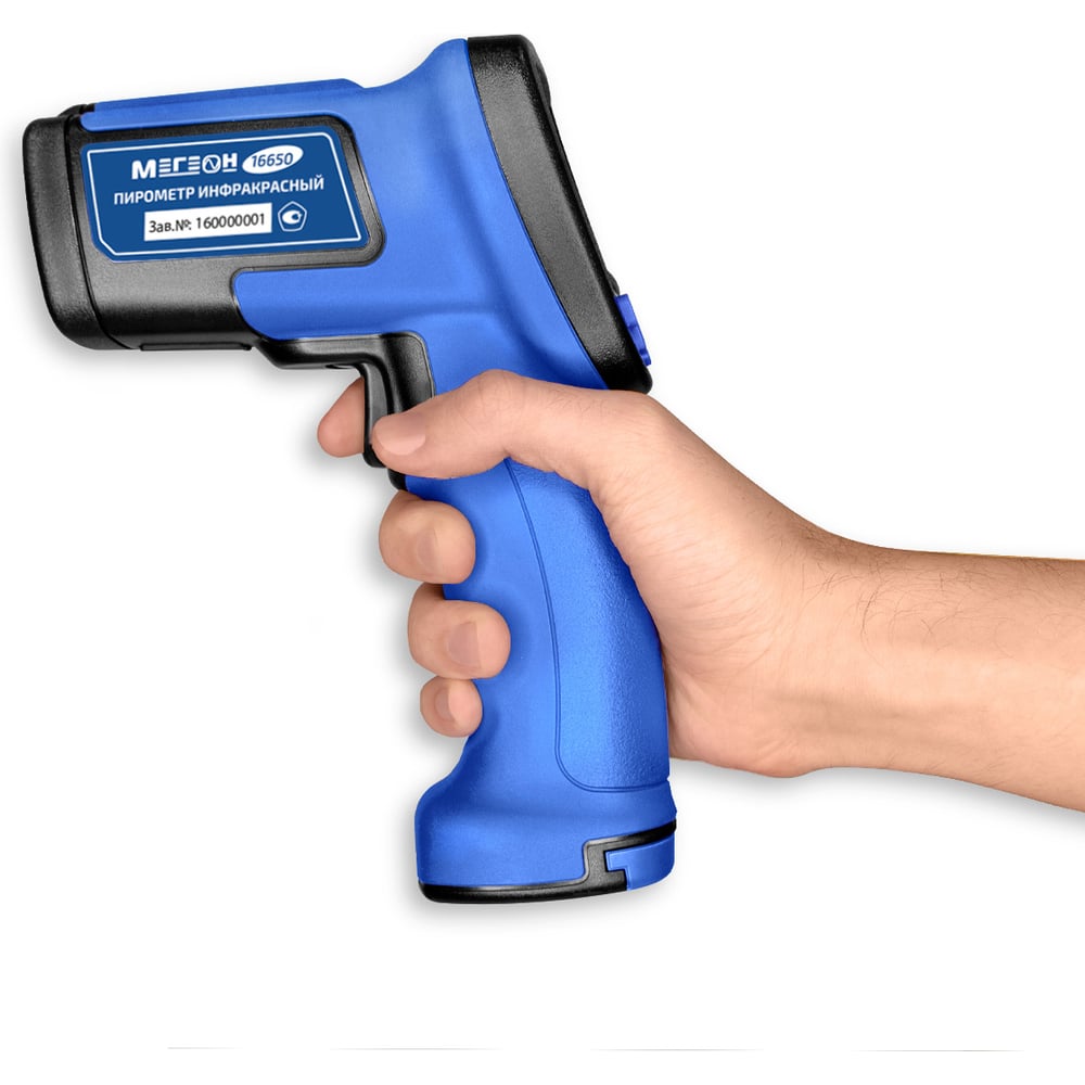 Изображение товара Инфракрасный пирометр МЕГЕОН 16650 1350 °С профессиональный лазерный измеритель температуры