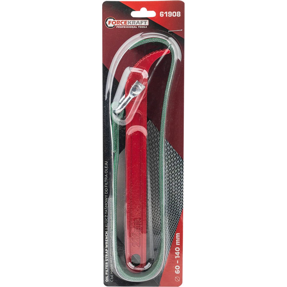Изображение товара Ключ ременной для снятия масляного фильтра Forcekraft (ремень 490х20мм, для фильтров 60-140мм ) FK-61908(63285)