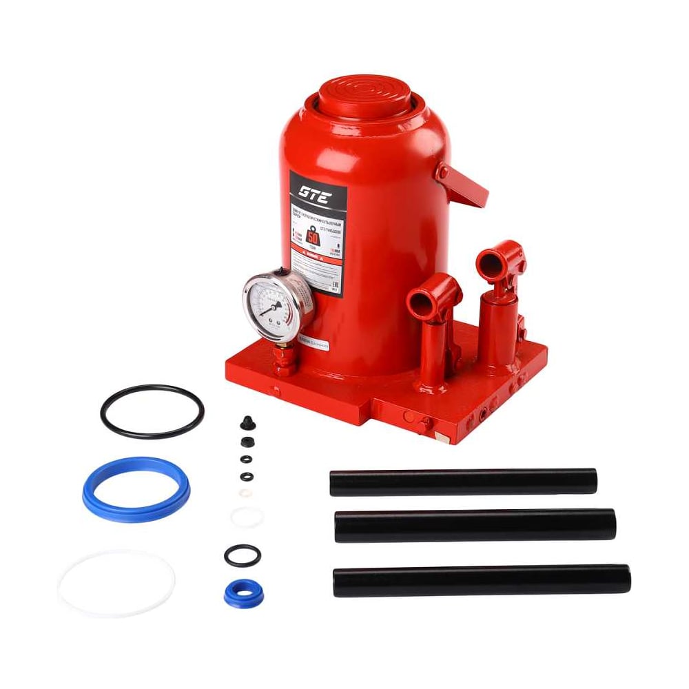 Изображение товара Гидравлический бутылочный домкрат GTE 50т двухплунжерный профессиональный