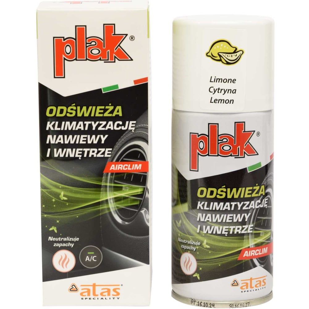 Изображение товара Очиститель кондиционера PLAK AIRCLIM Лимон 150 мл аэрозоль