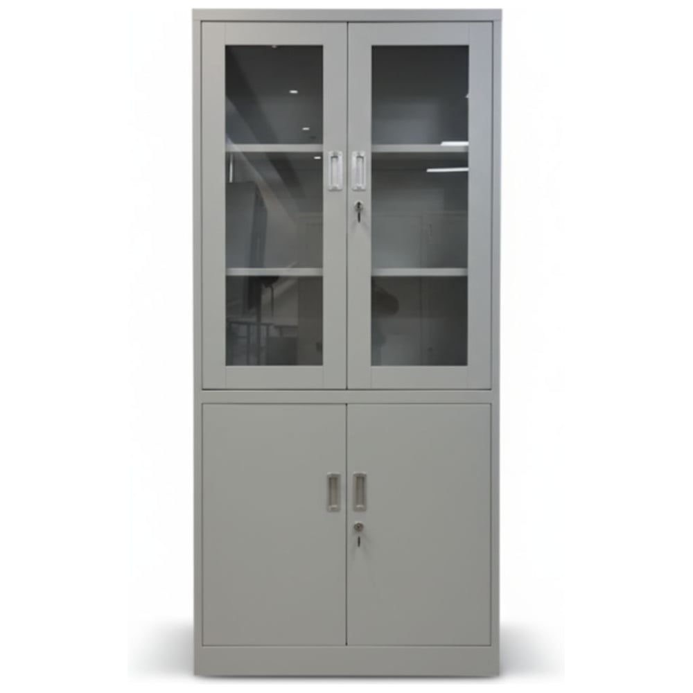 Изображение товара Двухсекционный шкаф с четырьмя дверьми GRETTE JF-C11 1850х850х400 сталь светло-серый