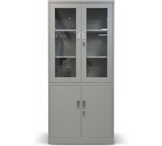 Изображение товара Шкаф двухсекционный со стеклянными дверьми GRETTE 4-х дверный 1850х850х400 JF-C11