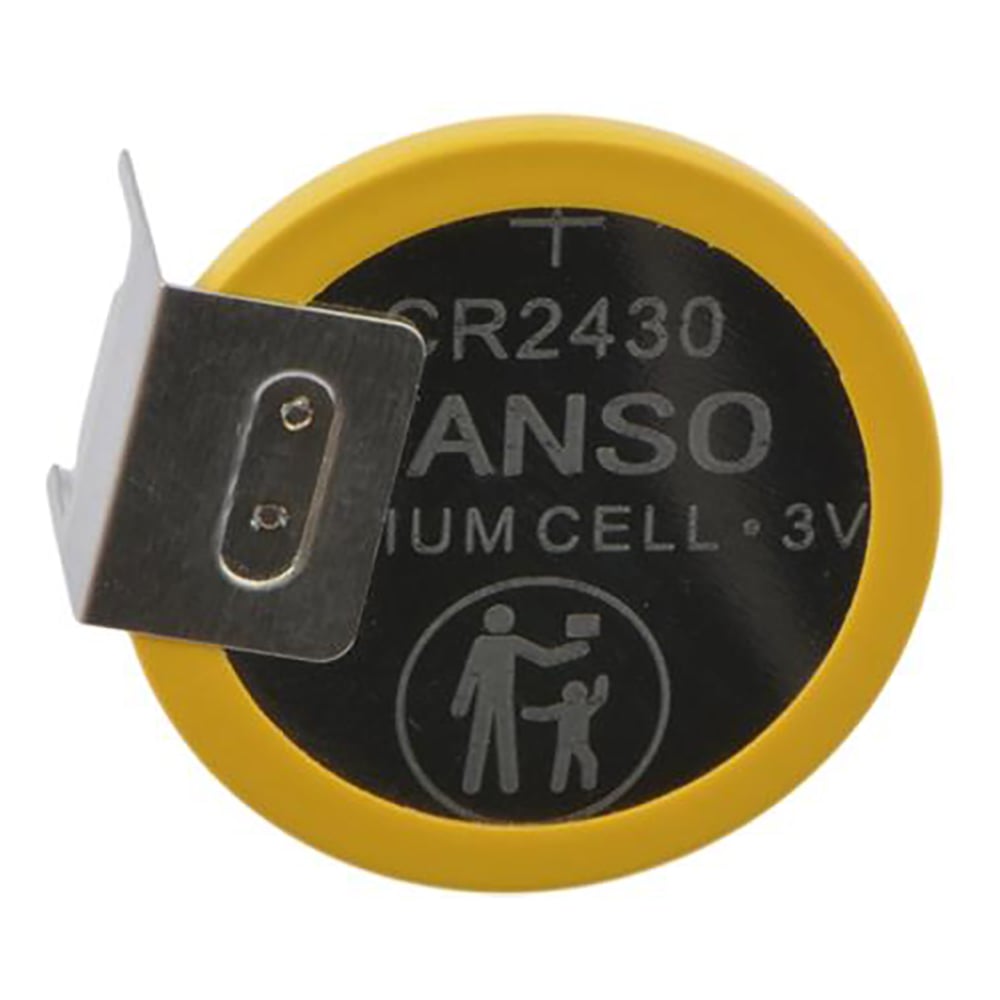 Изображение товара Литиевая батарейка FANSO CR2430-VAY3 дисковая (таблетка; button) с дополнительными выводами для приборов, счетчиков, автомобилей, Li-MnO2 (10 шт) 7054460