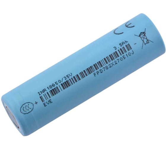 Изображение товара Аккумулятор EVE 18650 3500 мАч INR18650/35V  Energy 3.65 В, Li-Ion высокотоковый с плоским электродом, 4 штуки 6780422