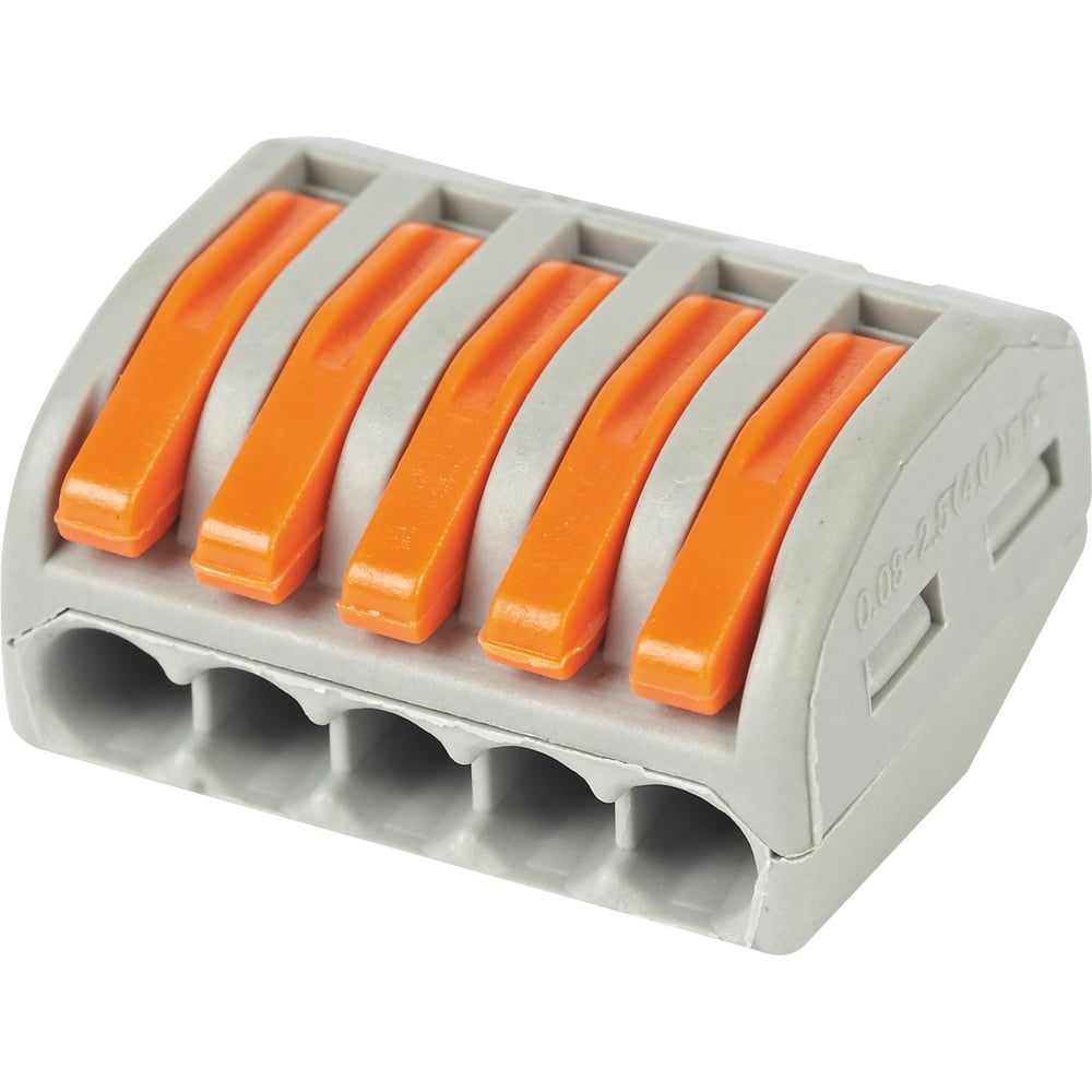 Изображение товара Соединительная клемма HLT СК-415 0.1-2.5 мм², 10 шт/уп, серо-оранжевая