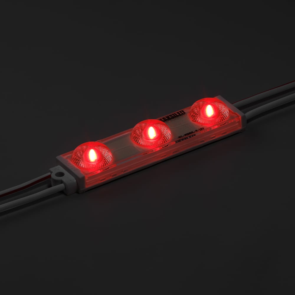 Изображение товара Светодиодный модуль MAKSILED 25 шт, 1.44Вт, 12В, IP67, 3smd 2835, 50лм, красный ML-M3NHL-2835-R-12V