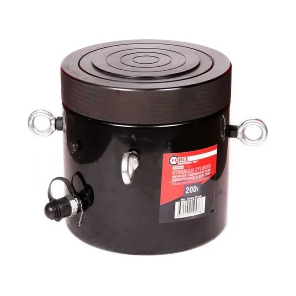 Изображение товара Цилиндр гидравлический Forcekraft с резьбовым штоком и гайкой для механической фиксации 200т (ход штока-150мм, Ø штока-190мм,общий Ø-238мм, L-493мм, 700bar) FK-YG200150LS(27859)