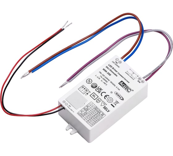 Изображение товара Блок питания AcTEC 2-(28-42)В, 12,6-20Вт, IP20, 300-700mA, 85x43x23мм, MIM-20D