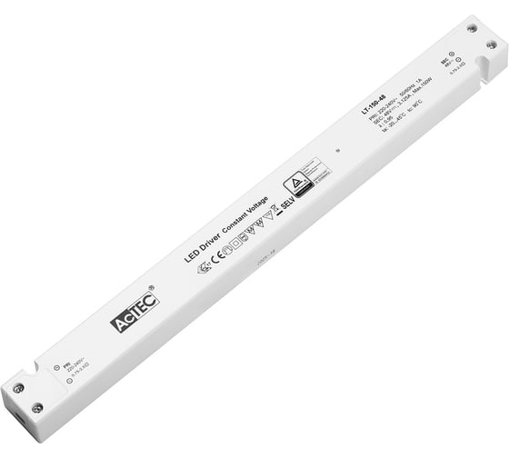 Изображение товара Блок питания AcTEC 48В, 150Вт, IP20, 3.125A, 335x30x21.6мм, LT-150-48