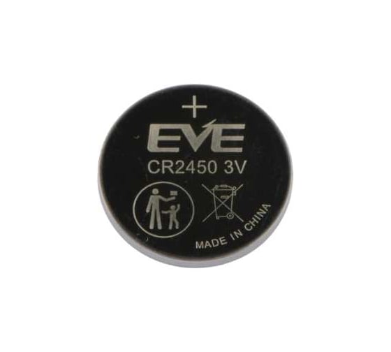 Изображение товара Литиевая батарейка дисковая EVE Energy CR2450 (таблетка; button) для приборов, счетчиков, автомобилей, Li-MnO2, 10 штук 7054476