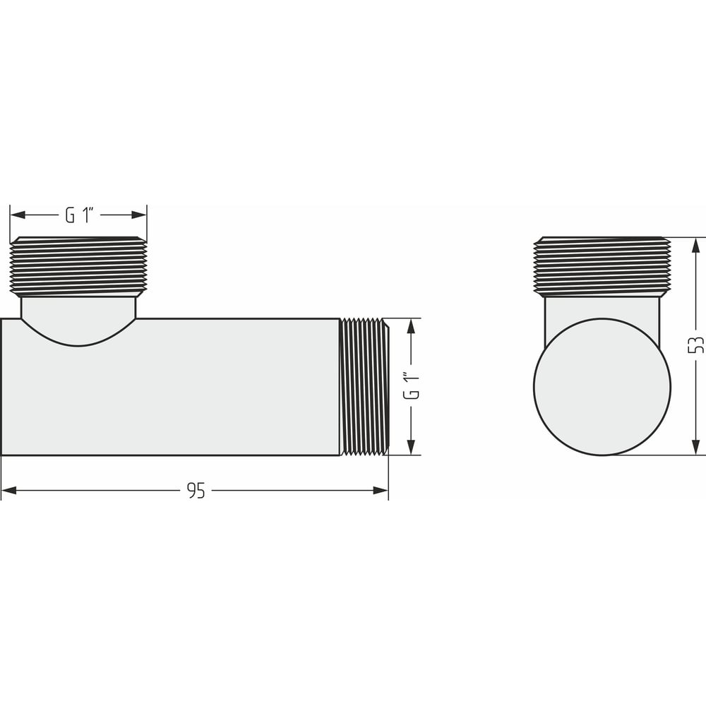 Изображение товара Уголок Сунержа нержавеющая сталь G 1 нар L-93 мм