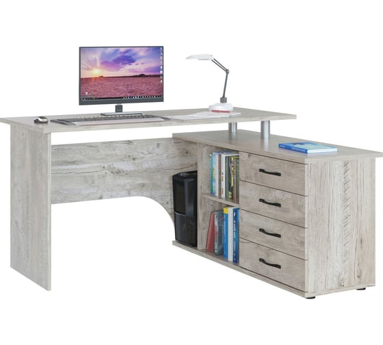 Изображение товара Компьютерный стол СОКОЛ правый дуб юкон КСТ-109П 00-00009493